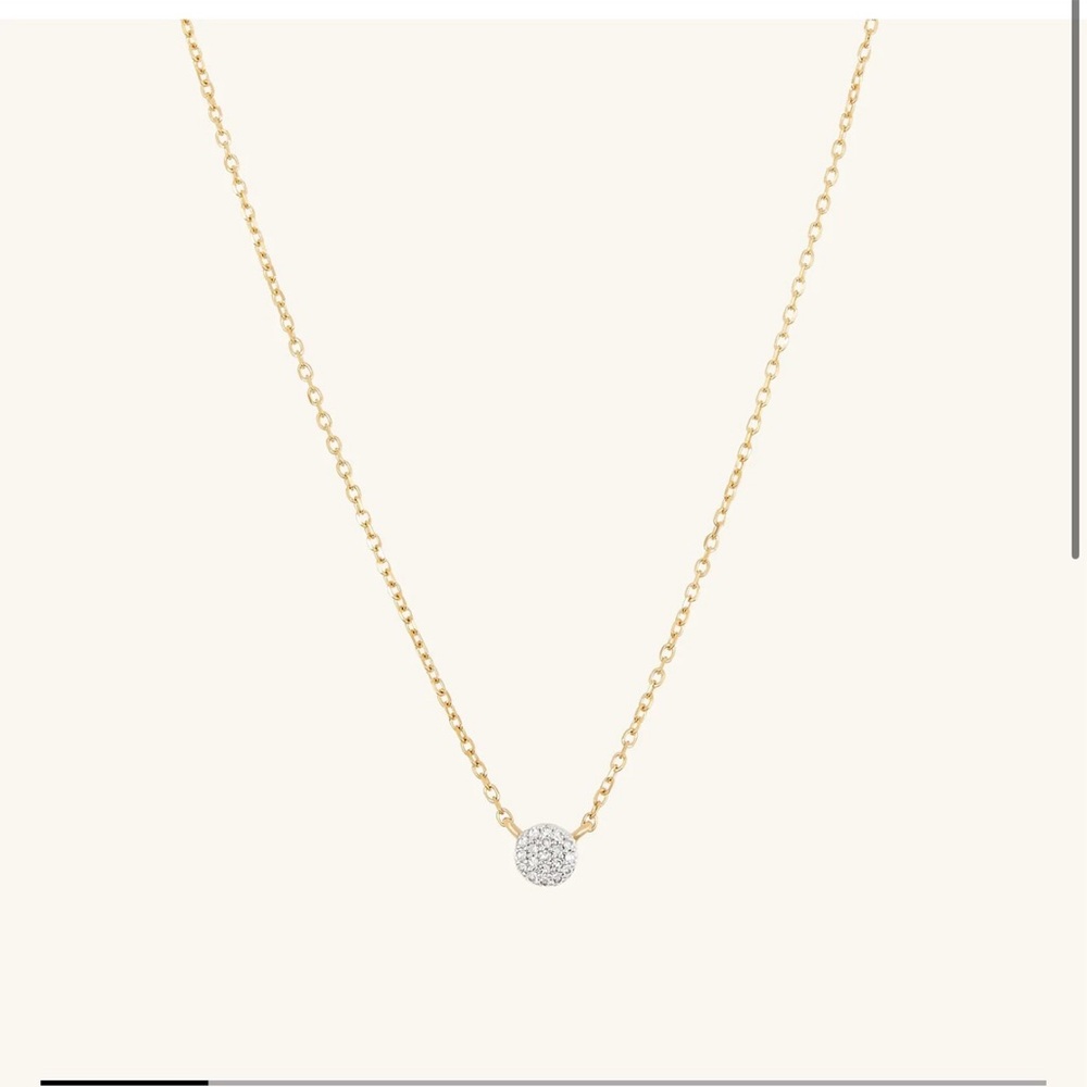 Pave Diamond Round Necklace